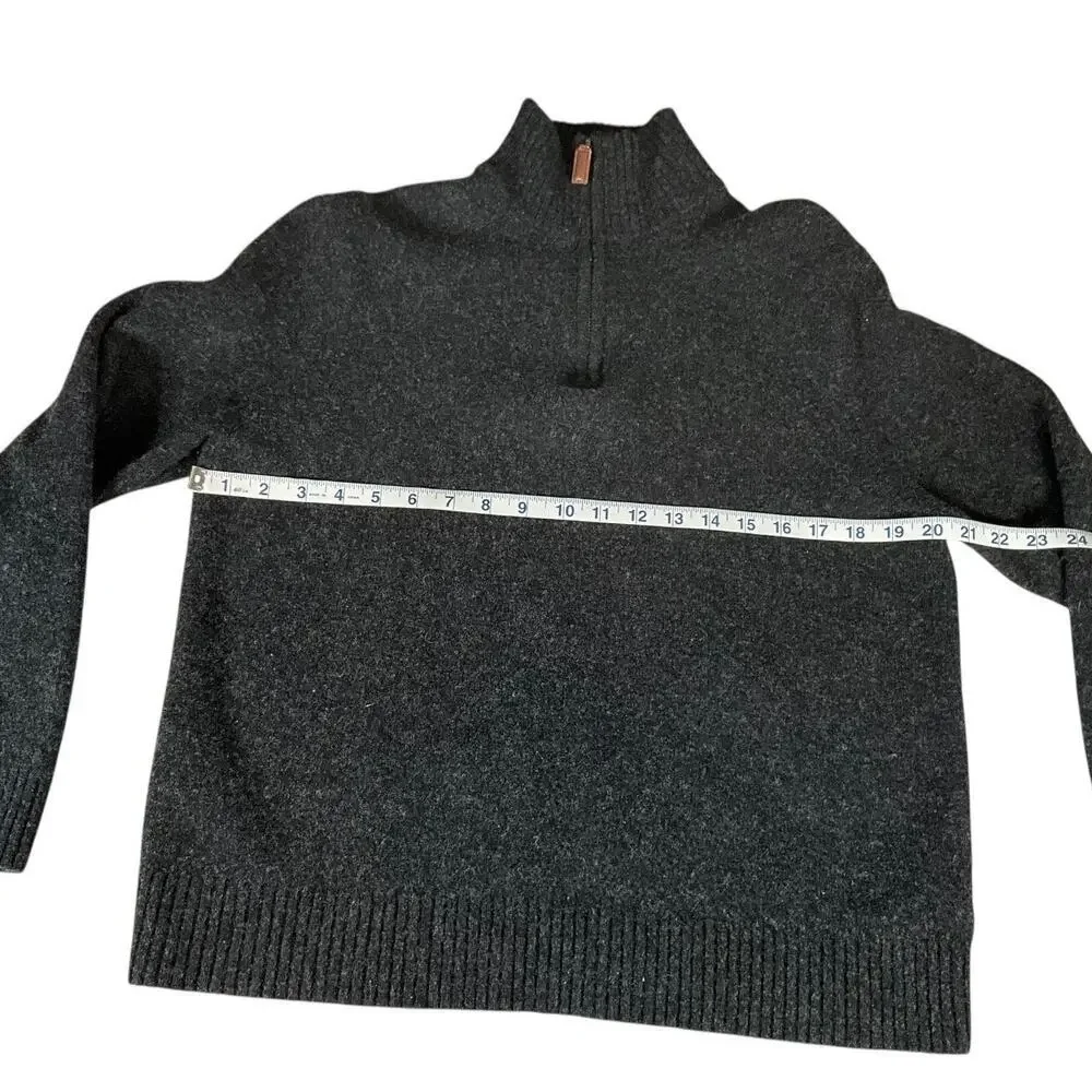 J.Crew XL 100% Lambswool Gray Half Zip Mock Neck Sweater Men’s Classic Knit